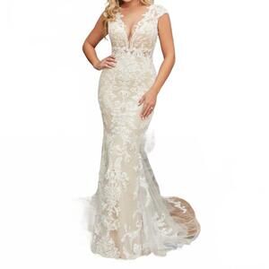 NEW CASABLANCA carley wedding dress in nude
